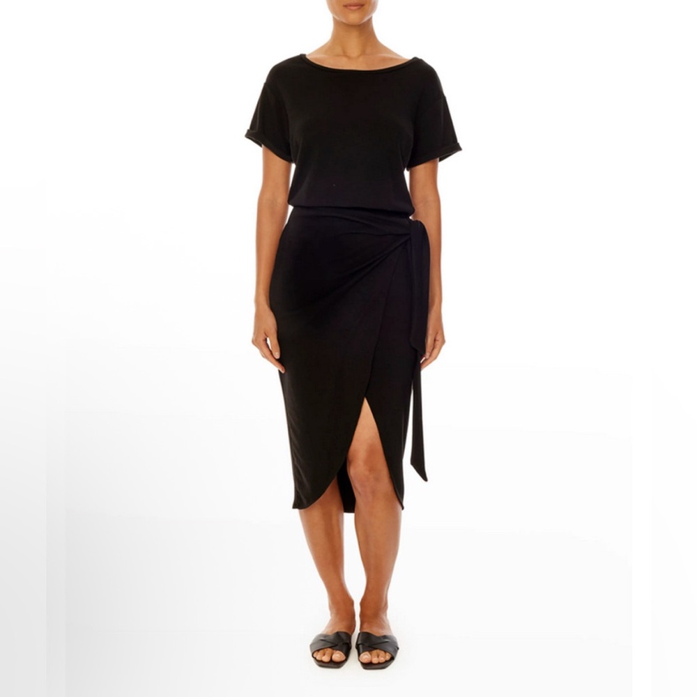 NWT LBLC The Label Kelly Wrap Dress in Black Size Medium